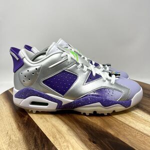 Air Jordan 6 Retro Low Golf Spikes NRG US Open Silver Purple FD0205-055 Men 10